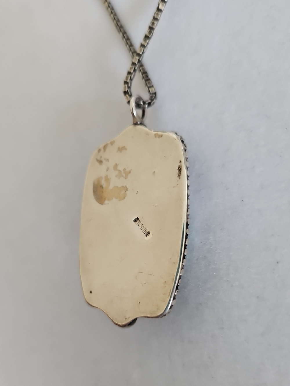 Vintage Sterling Silver Turquoise Pendant - Picture 13 of 15